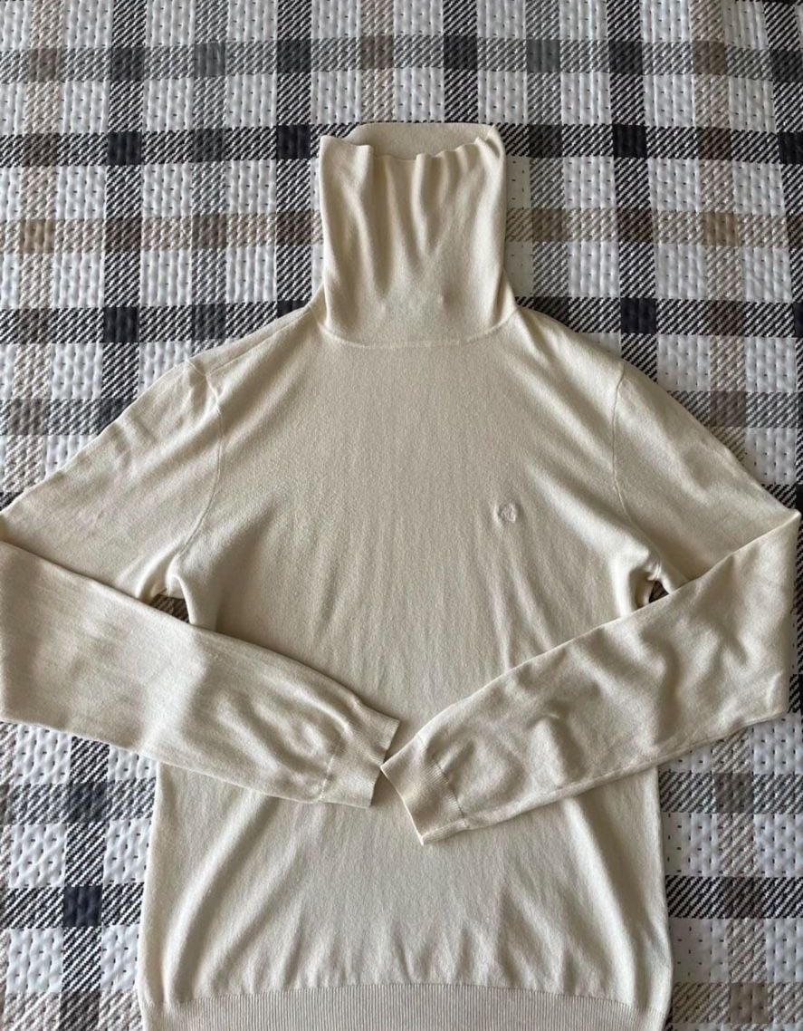 Lauren Ralph Lauren Women's Silk-Blend Cream Turtleneck Long Sleeve Sweater 3