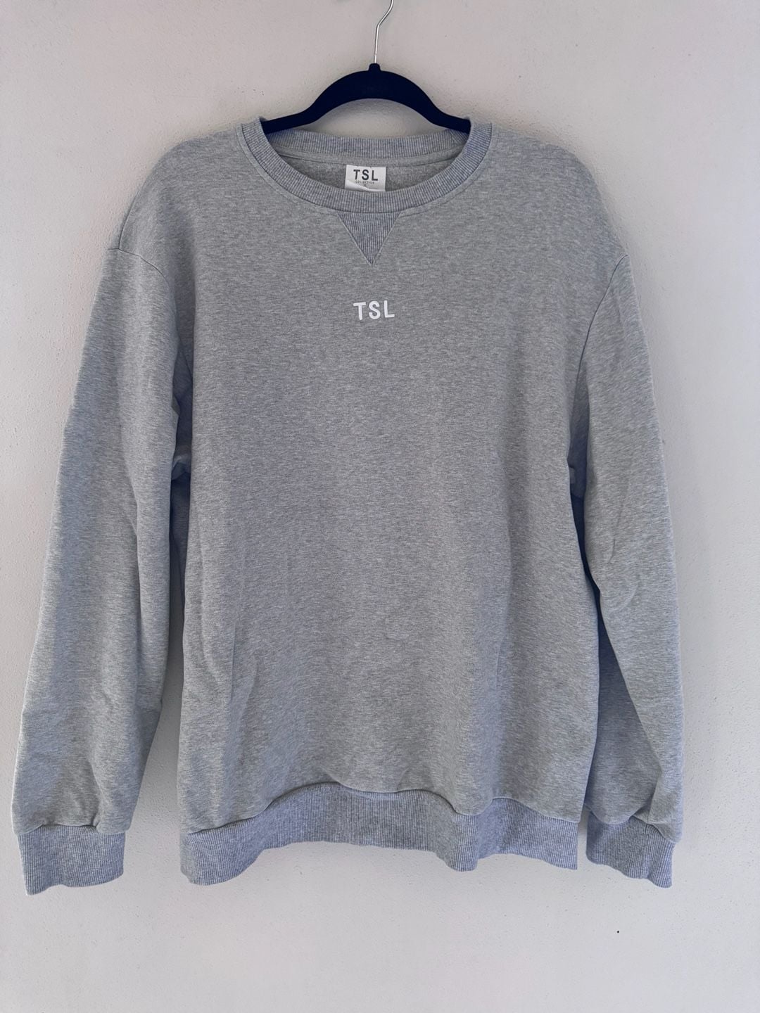 TSL (The Self Love) Collection HeatherGrey Embroidered Crewneck Sweatshirt Sz XL 3