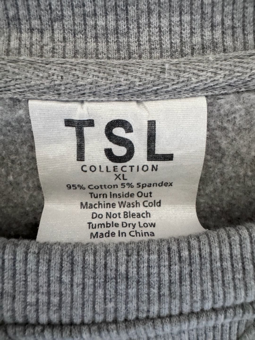 TSL (The Self Love) Collection HeatherGrey Embroidered Crewneck Sweatshirt Sz XL 6