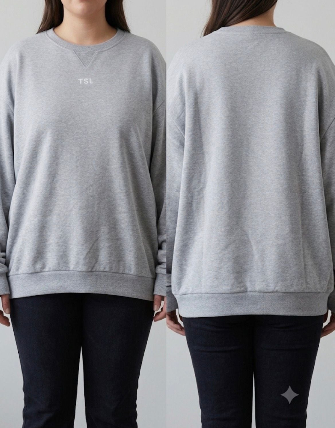 TSL (The Self Love) Collection HeatherGrey Embroidered Crewneck Sweatshirt Sz XL 2