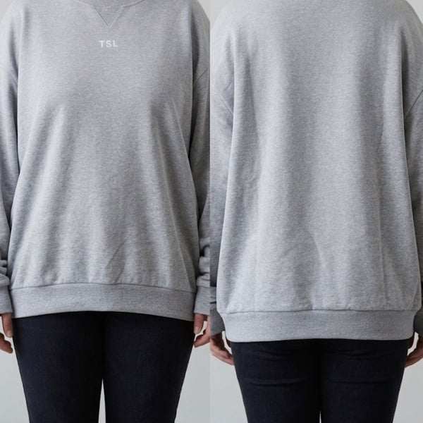 TSL (The Self Love) Collection HeatherGrey Embroidered Crewneck Sweatshirt Sz XL
