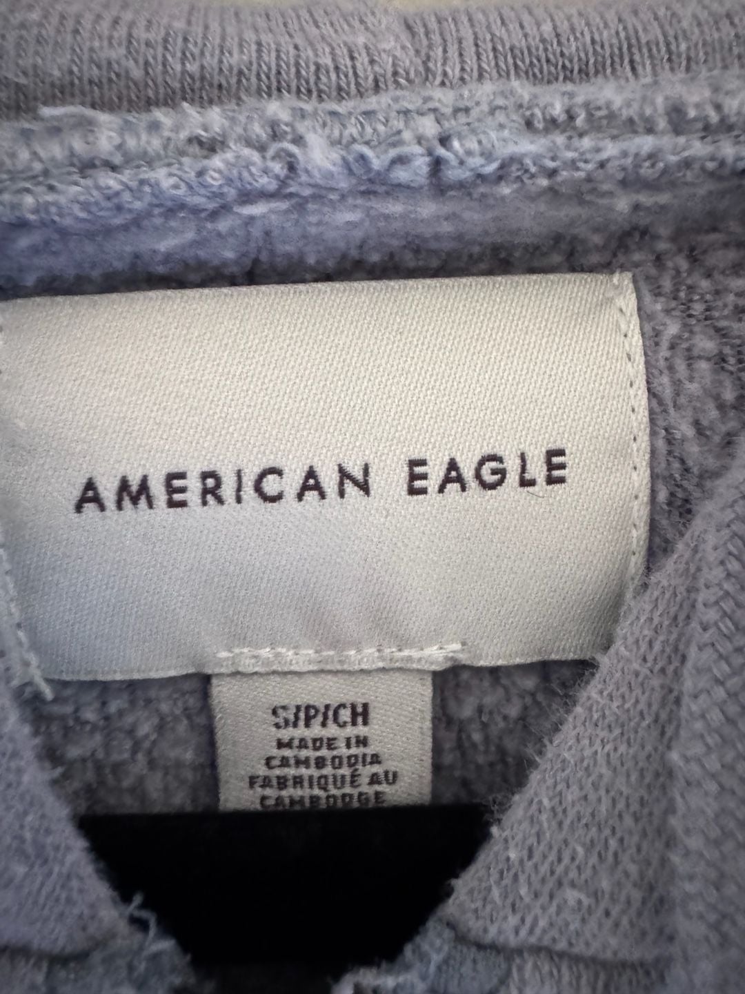 American Eagle Size S Women's Full-Zip Cropped Hoodie in Dusty Blue 5
