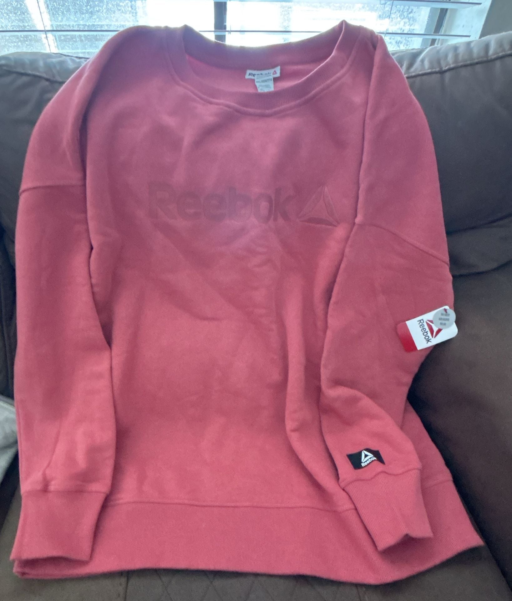 Reebok Women's Crewneck Pullover Sweatshirt in Dusty Red 2