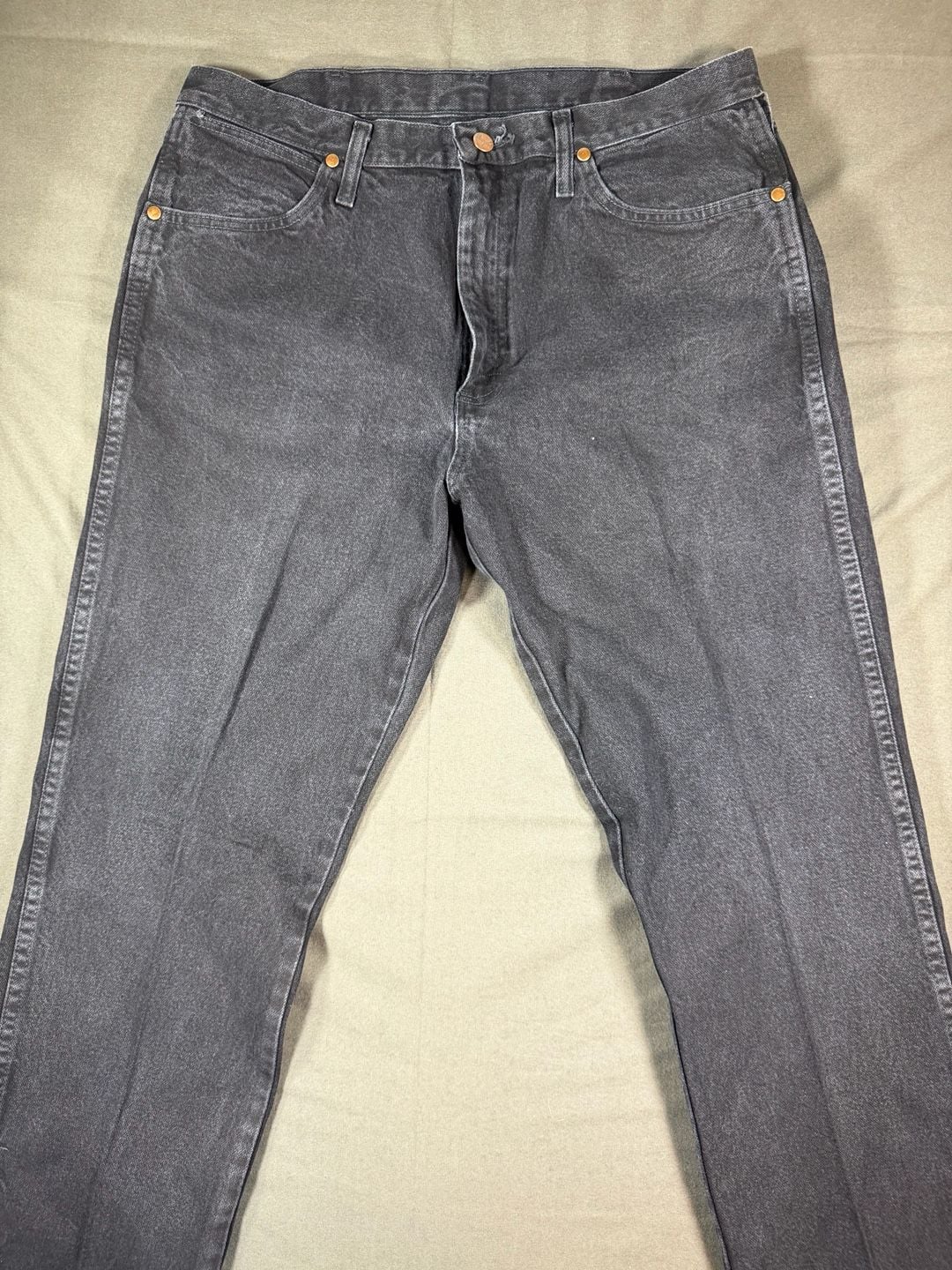 Wrangler A205 Straight Leg Black Denim Jeans 3