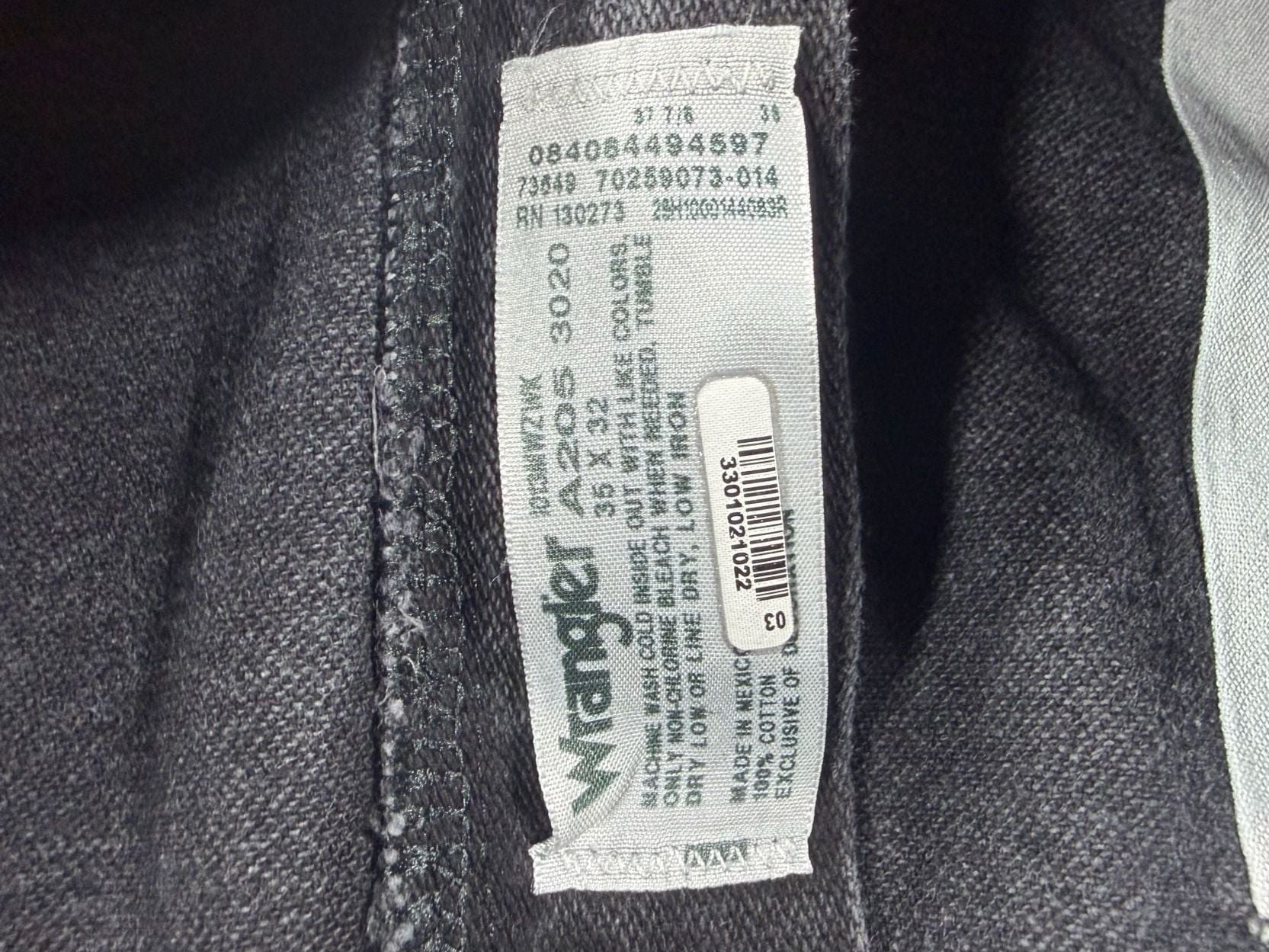 Wrangler A205 Straight Leg Black Denim Jeans 5