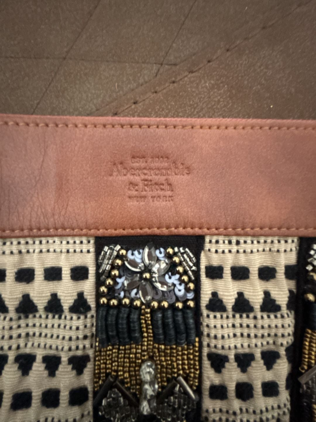 Abercrombie & Fitch Beaded and Embroidered Tribal Pattern Wristlet Clutch 4