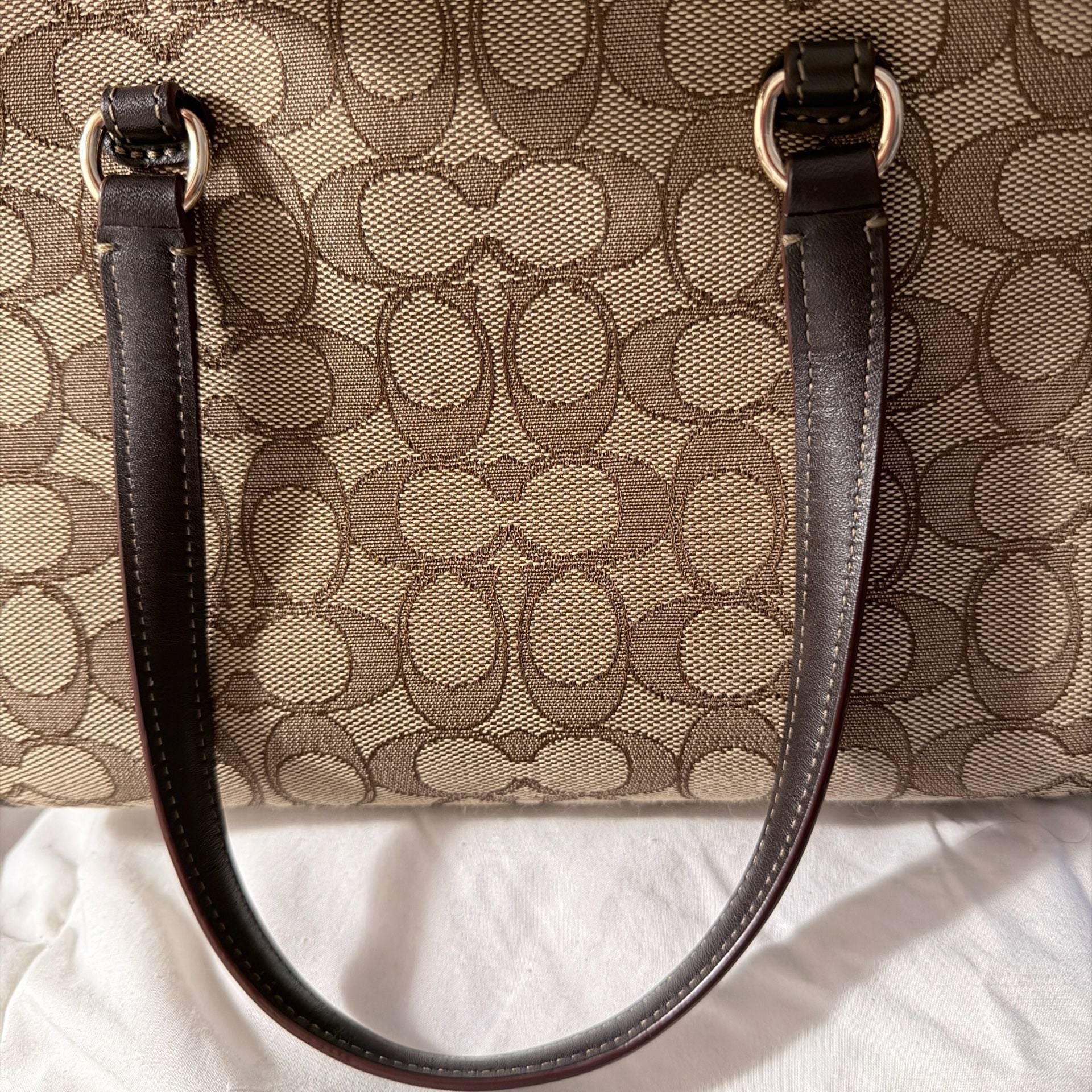 Coach Signature Stanton 26 Carryall Handbag in Khaki/Brown 18