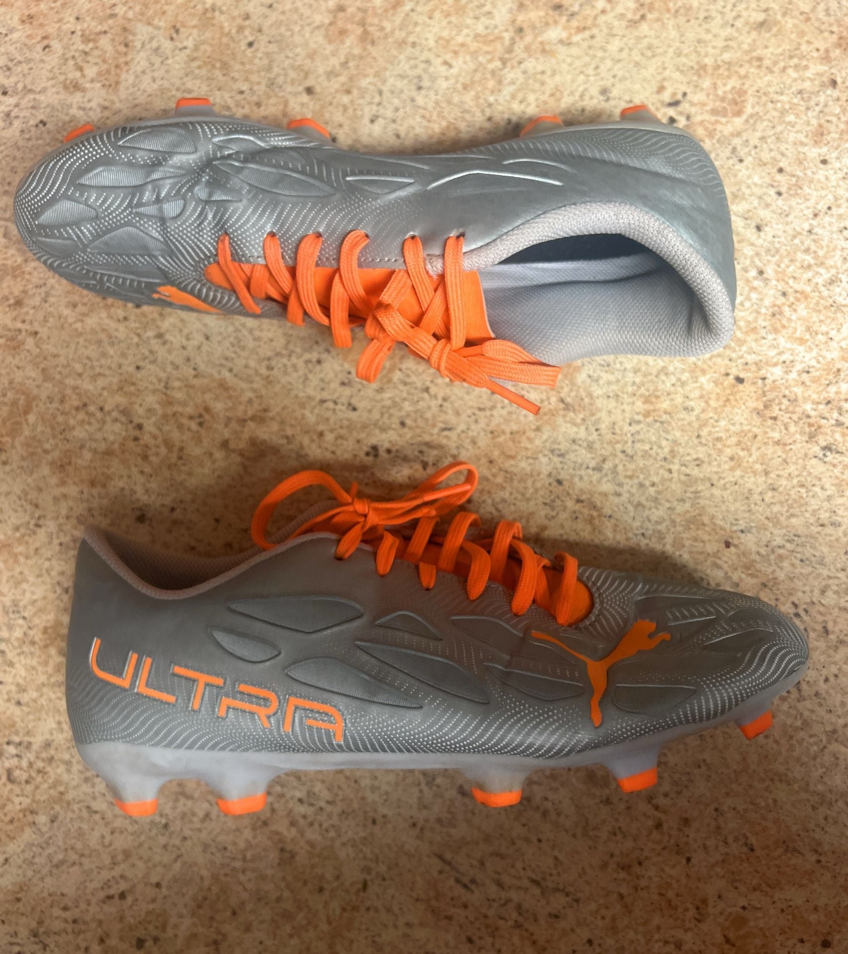 Puma Ultra 4.4 FG/AG Firm Ground Soccer Cleats - Diamond Silver/Neon Citrus 4