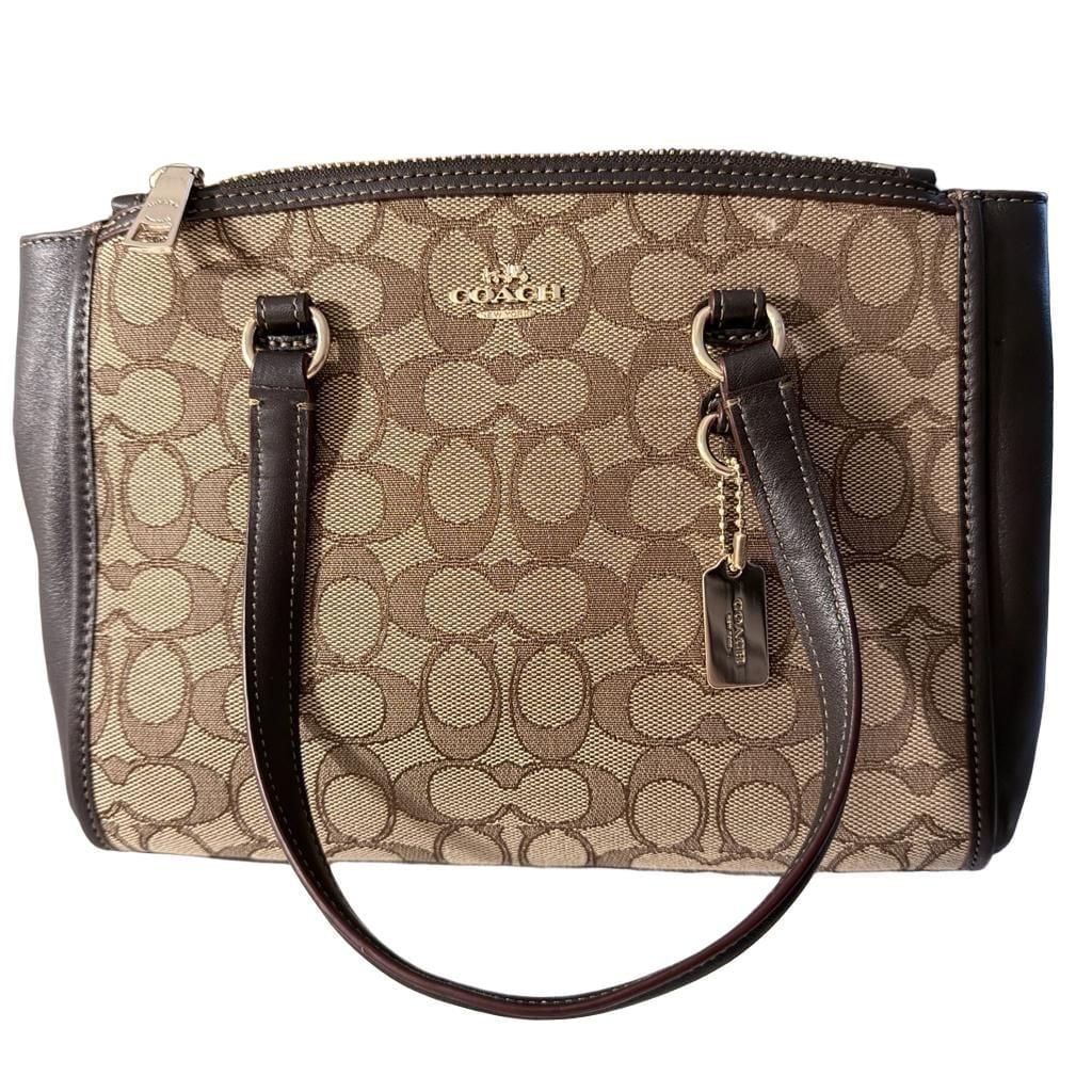 Coach Signature Stanton 26 Carryall Handbag in Khaki/Brown 3
