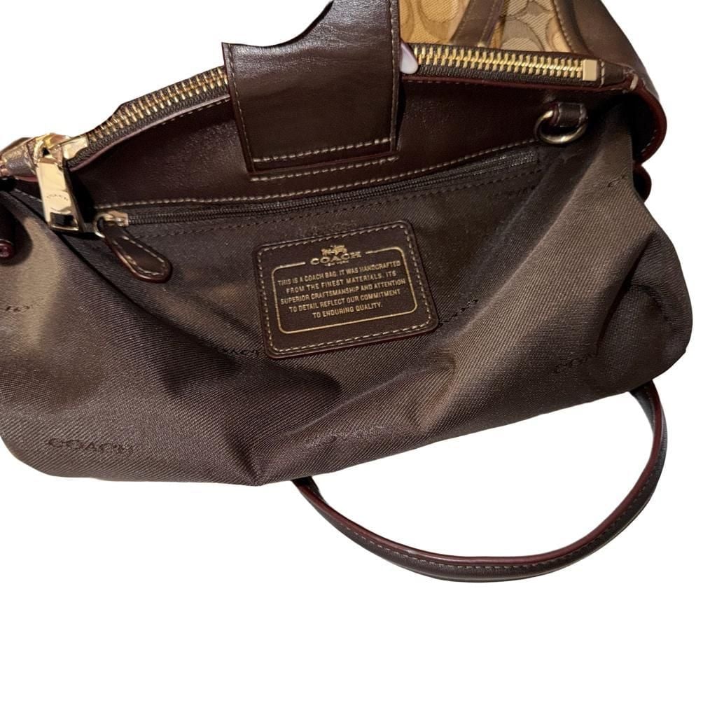 Coach Signature Stanton 26 Carryall Handbag in Khaki/Brown 11