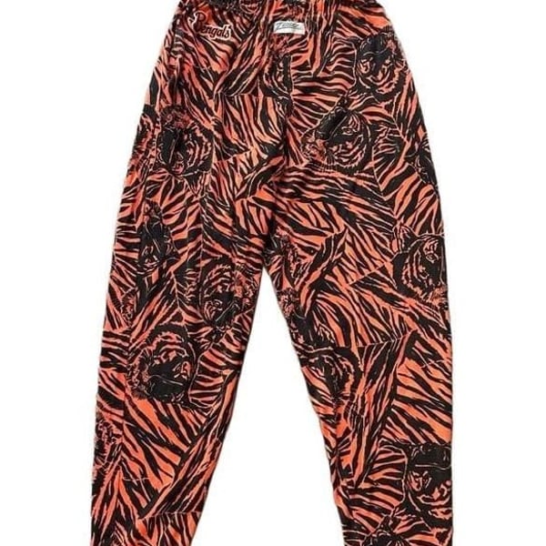 Vintage Zubaz Cincinnati Bengals Tiger Print Jogger / pajama Pants