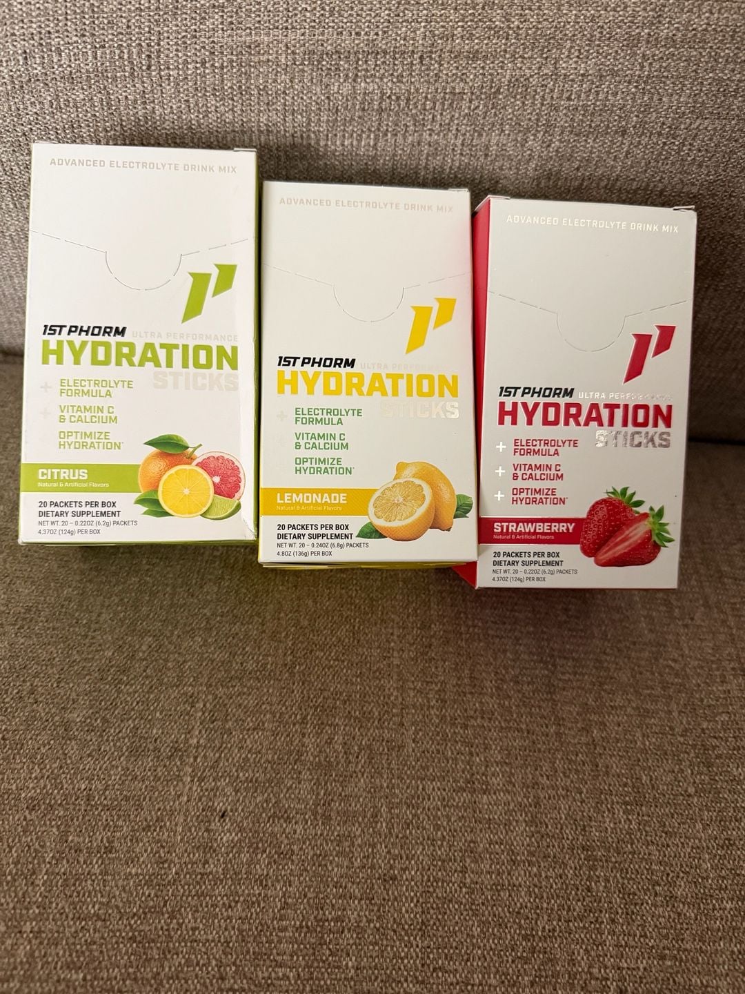 1st Phorm Hydration Sticks Electrolyte Powder Drink Mix - Bundle of 3 1