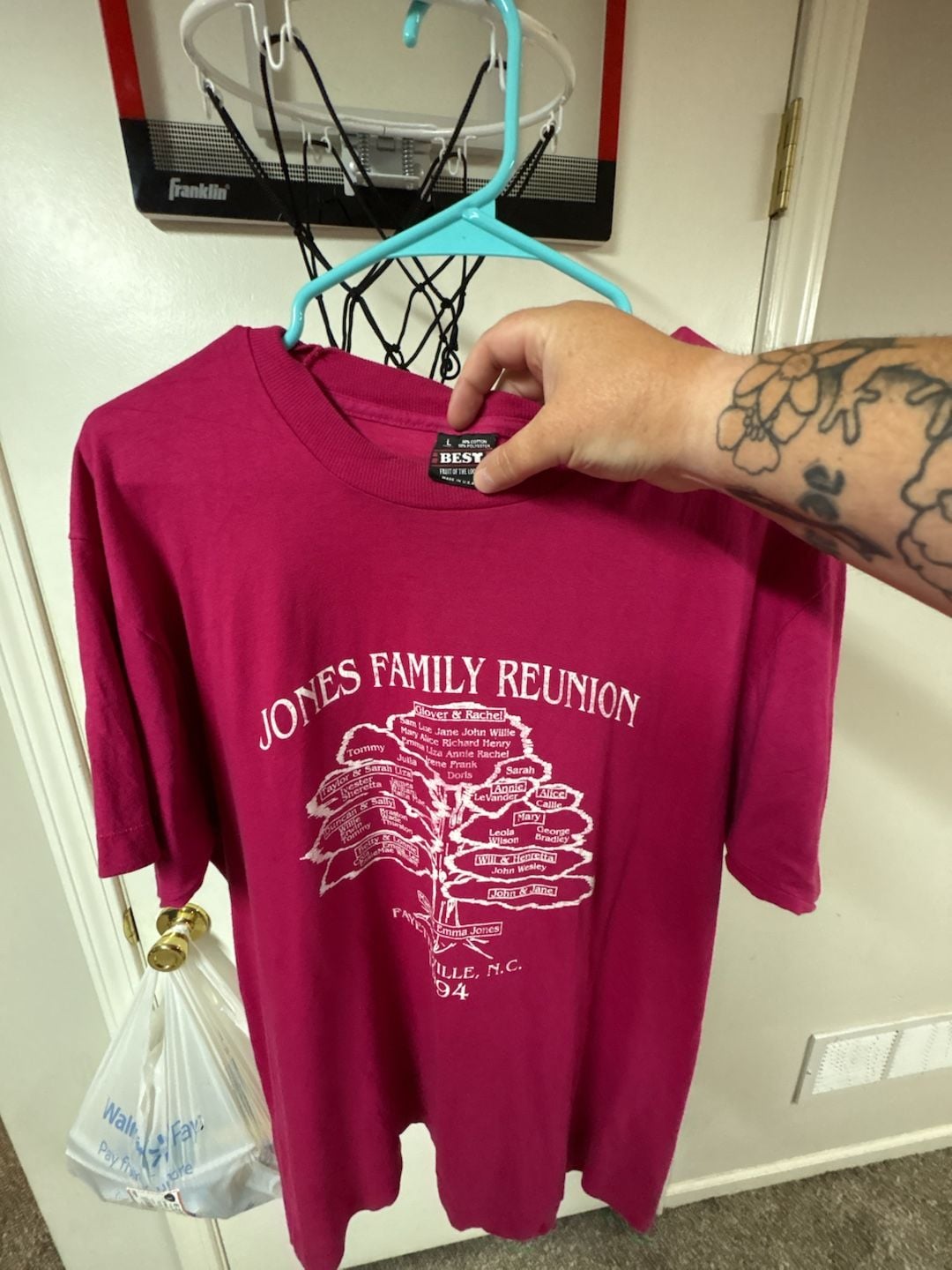Vintage 1994 Jones Family Reunion Fayetteville, N.C. Graphic T-Shirt 2