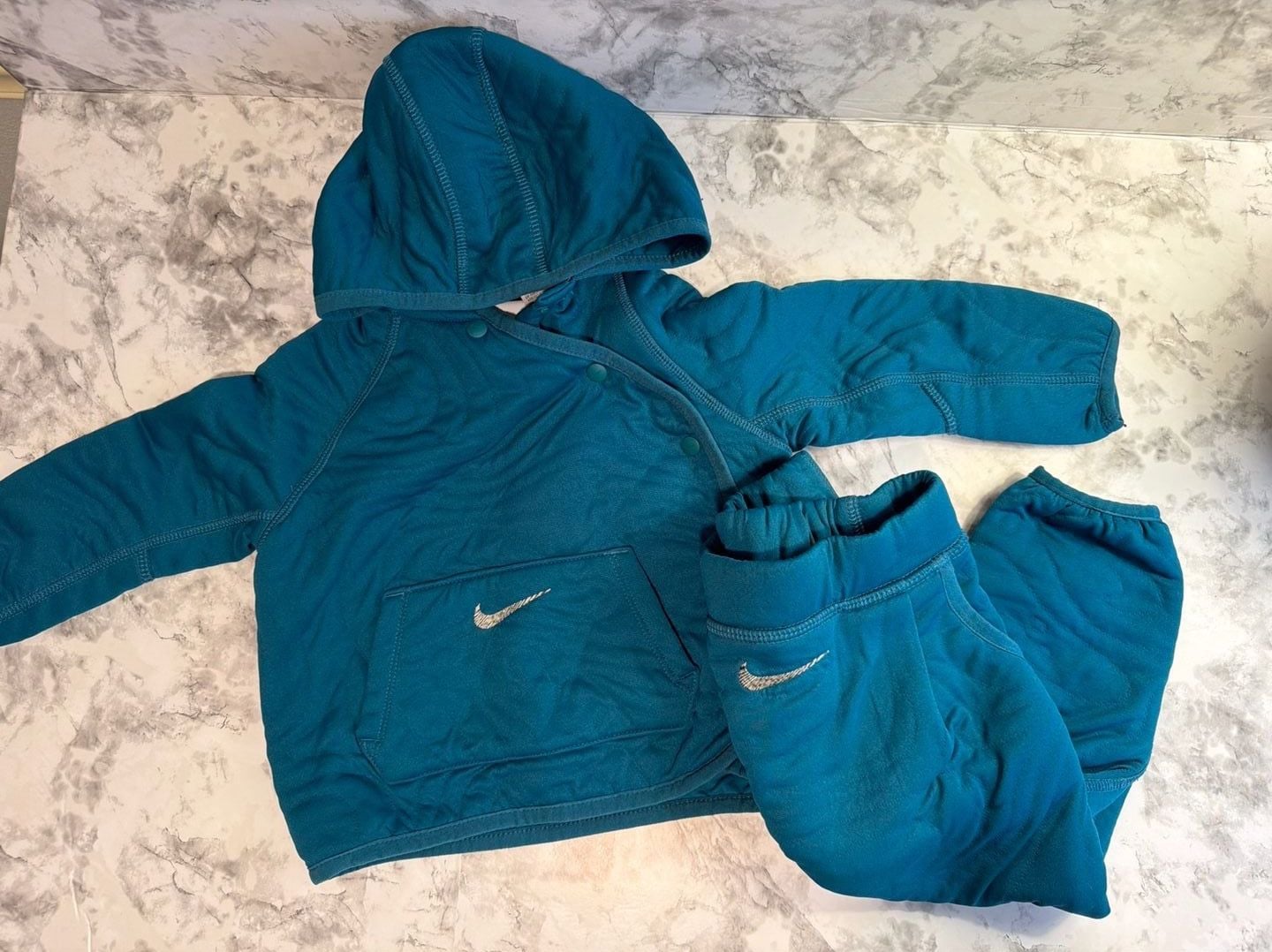 Nike Baby Boys Quilted Snap-Front Hoodie and Jogger Pants 2-Piece Set 18months 1