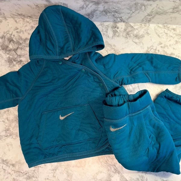 Nike Baby Boys Quilted Snap-Front Hoodie and Jogger Pants 2-Piece Set 18months