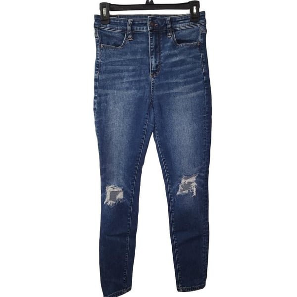 American Eagle NE(X)T LEVEL STRETCH High-Rise Ripped Skinny Jeans Sz 4
