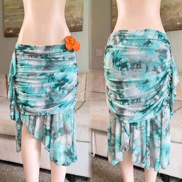 Asymmetrical Fairycore Mesh Midi Skirt