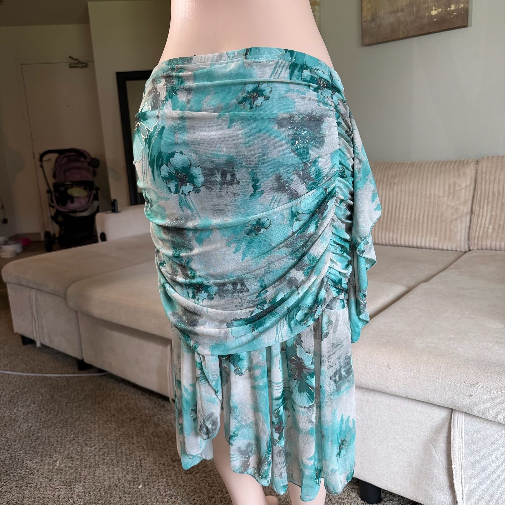 Asymmetrical Fairycore Mesh Midi Skirt 8