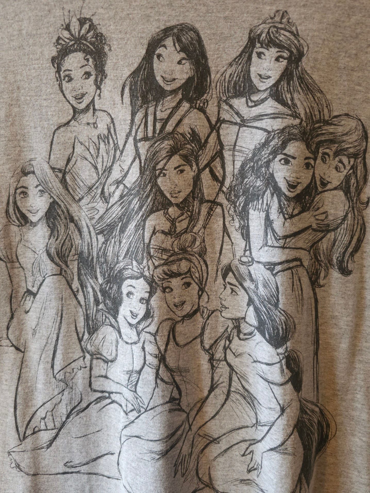 Disney Princesses Group Sketch Graphic T-Shirt 2