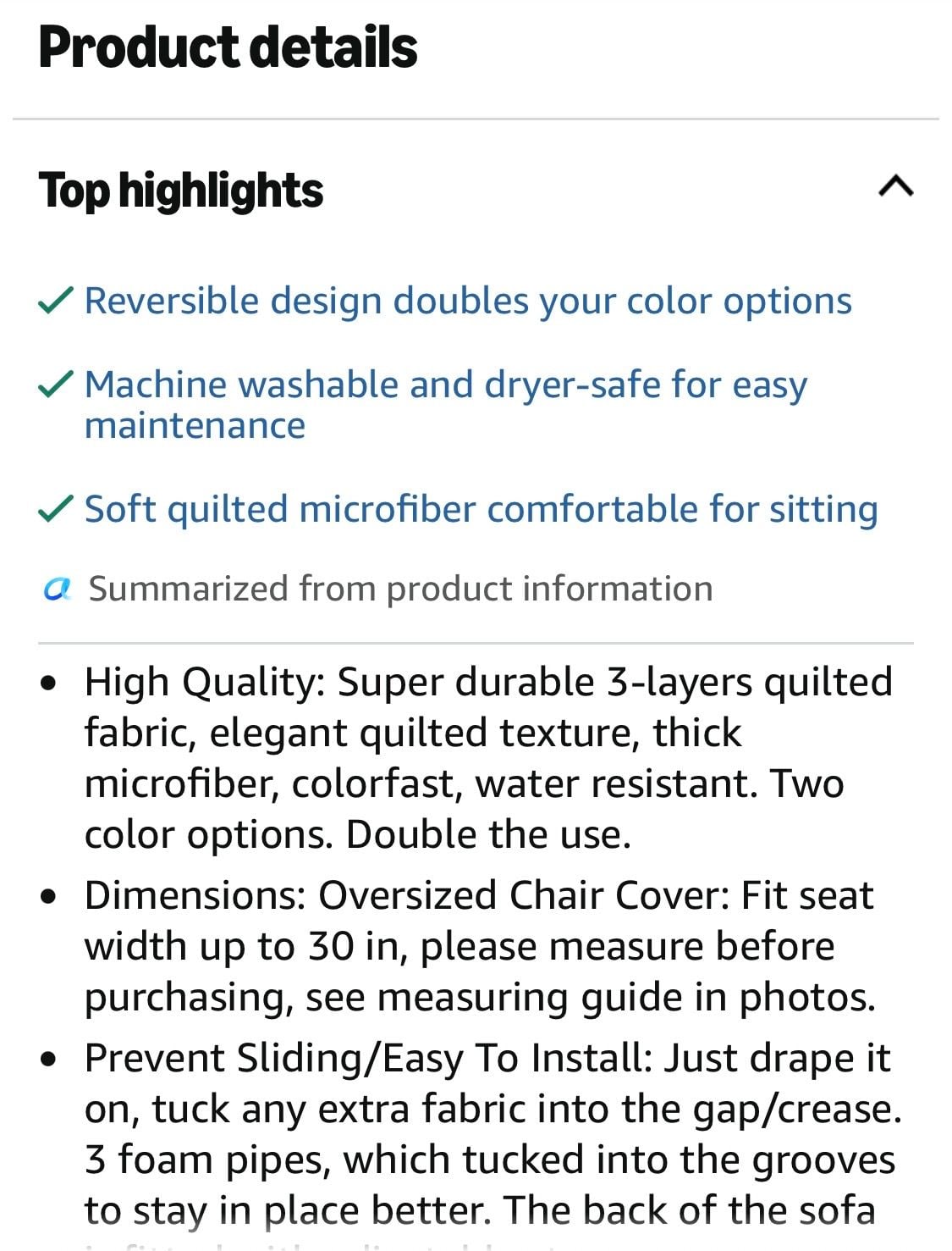 Easy-Going Water Resistant Reversible Chair Slipcover, 30in, Brown/Beige 11