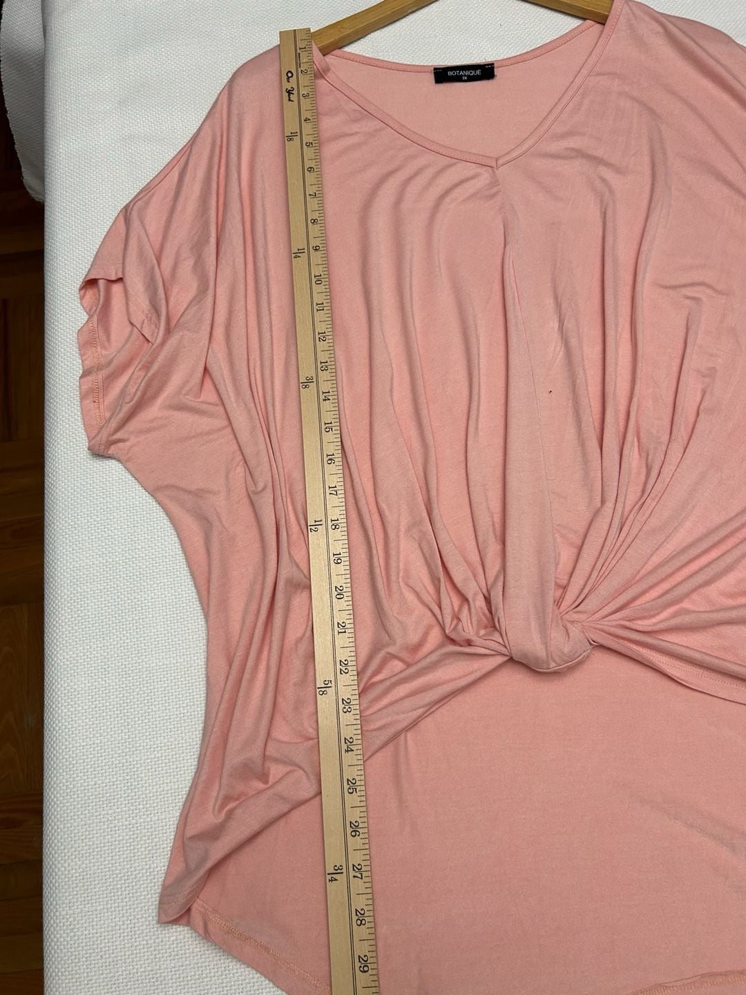 Botanique Women's Pink V-Neck Short Sleeve Twisted Front High-Low Hem 8