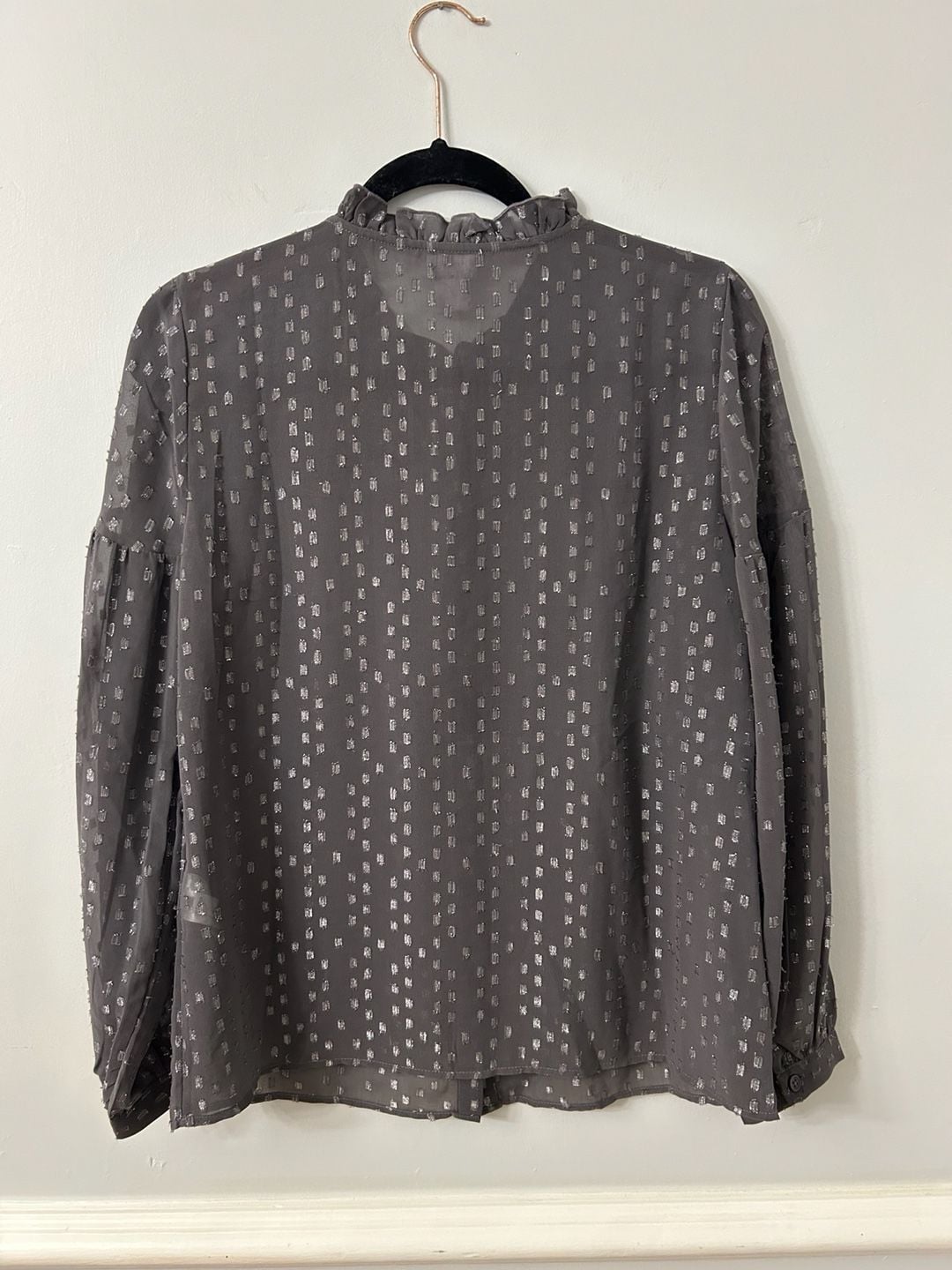 Chico's Embroidered Metallic Button Down Top 6