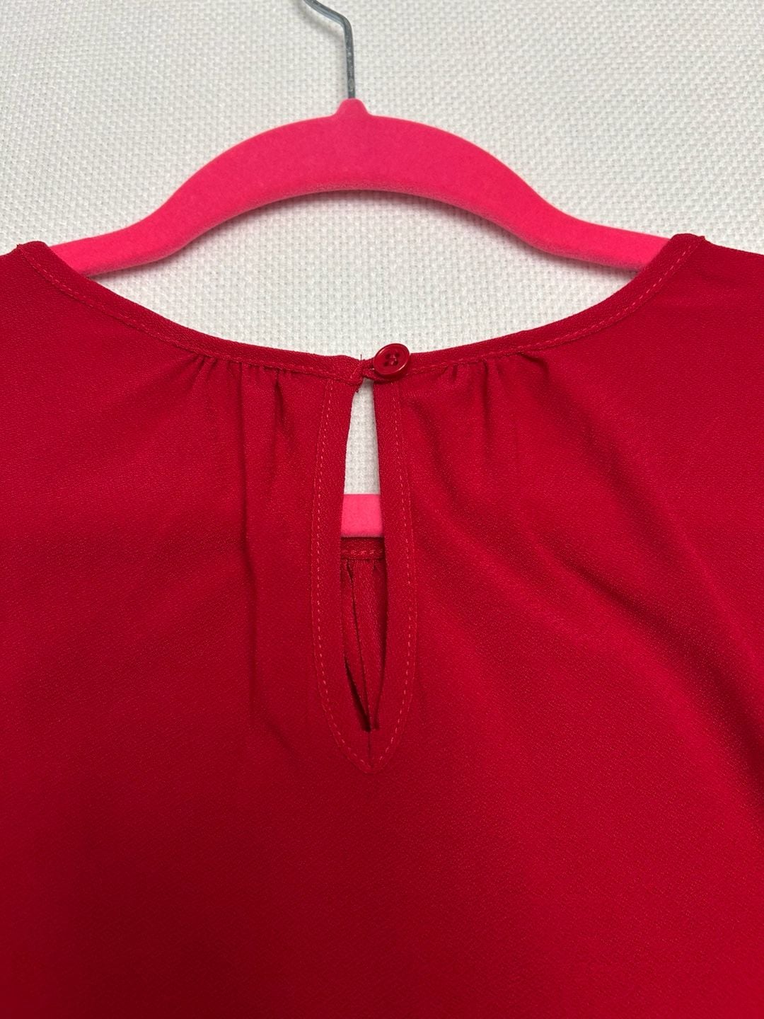 New York & Company Stretch Long Sleeve Cold-Shoulder Red Shift Dress 10
