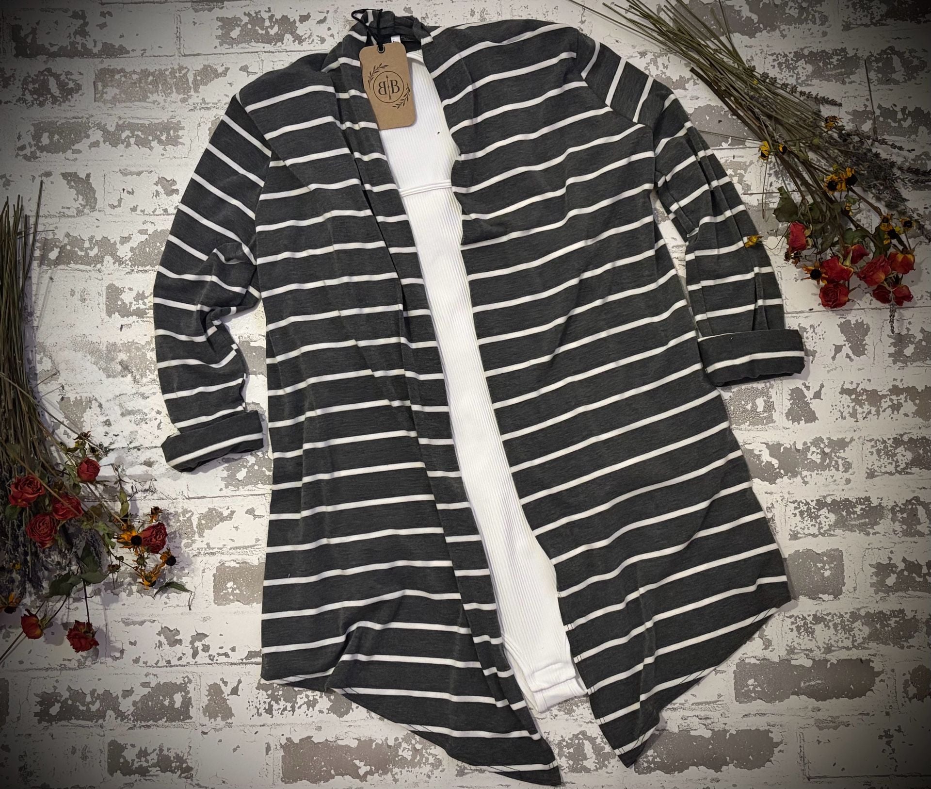 Azules Cardigan Women's Striped Waterfall 1