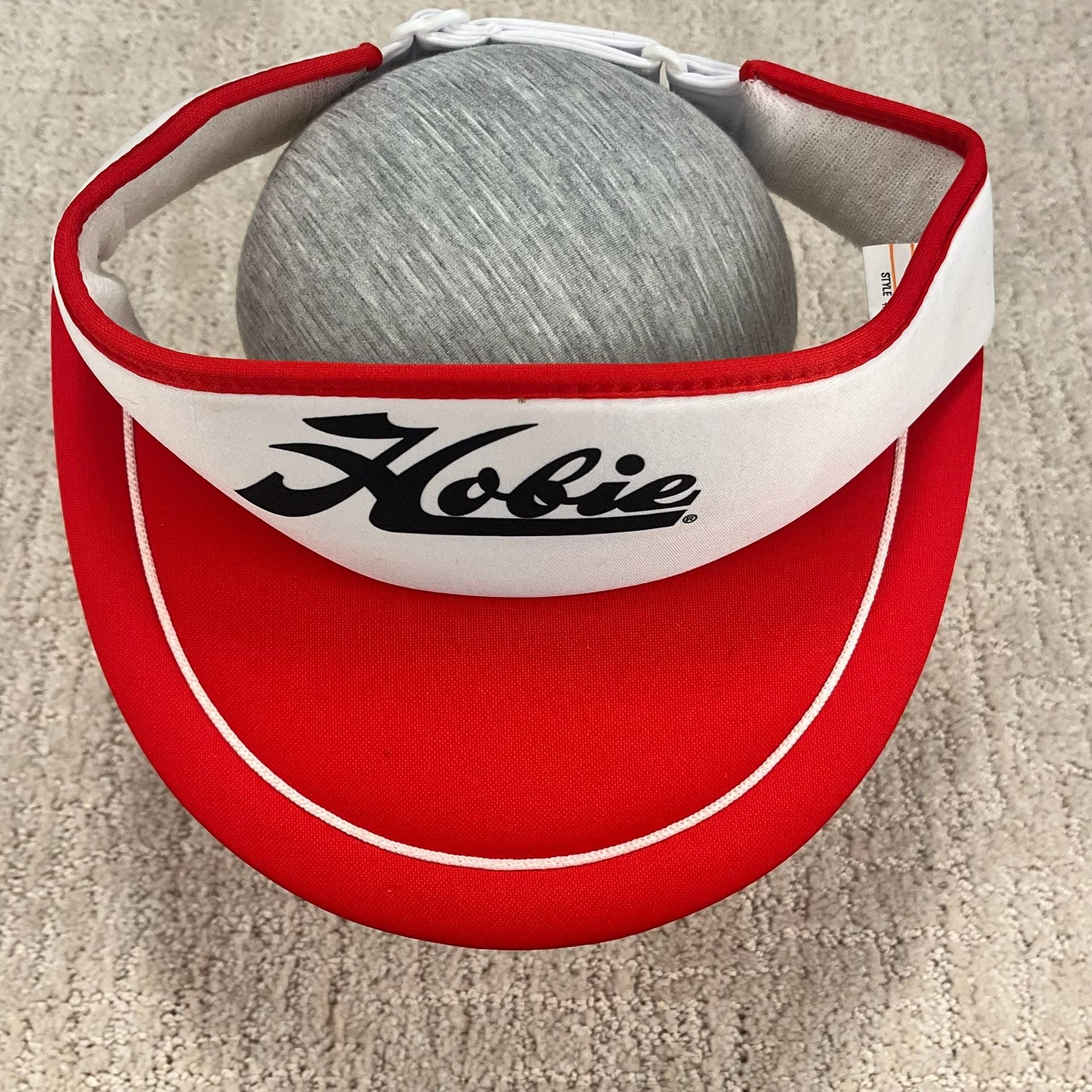 VTG 80s Hobie Red and White Adjustable Sun Visor 3