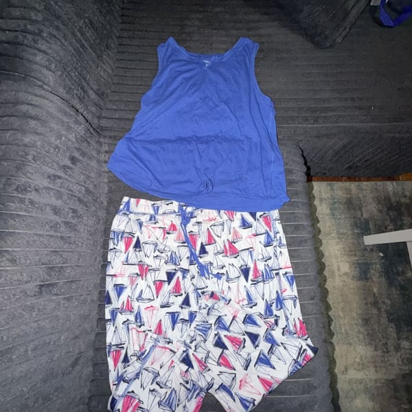 Nautica Women's Tank Top & Sailboat Print Long Pants Pajama Set