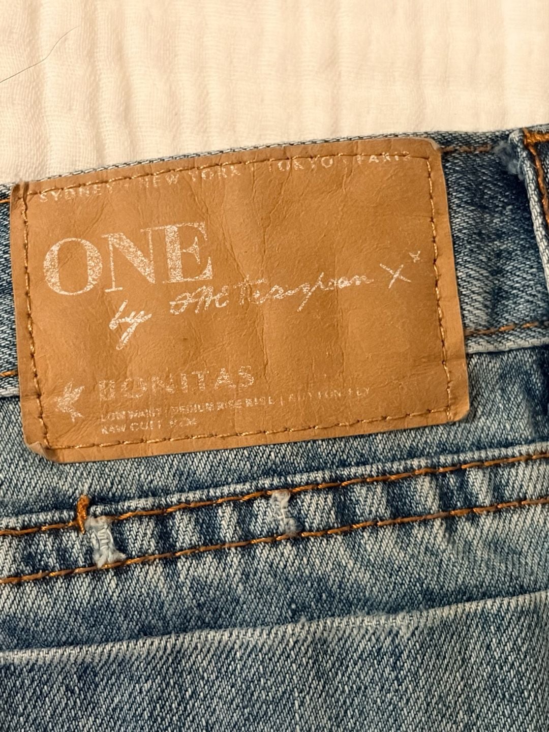 One Teaspoon Bonitas Low Waist Distressed Raw Hem Denim Shorts 7