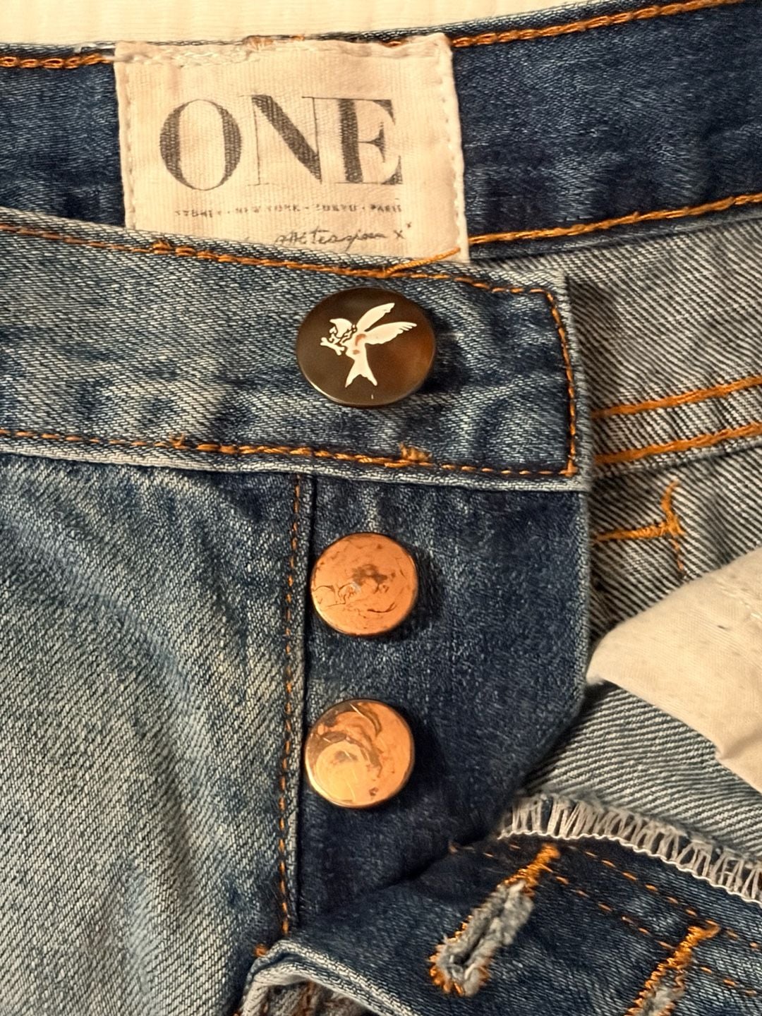 One Teaspoon Bonitas Low Waist Distressed Raw Hem Denim Shorts 8