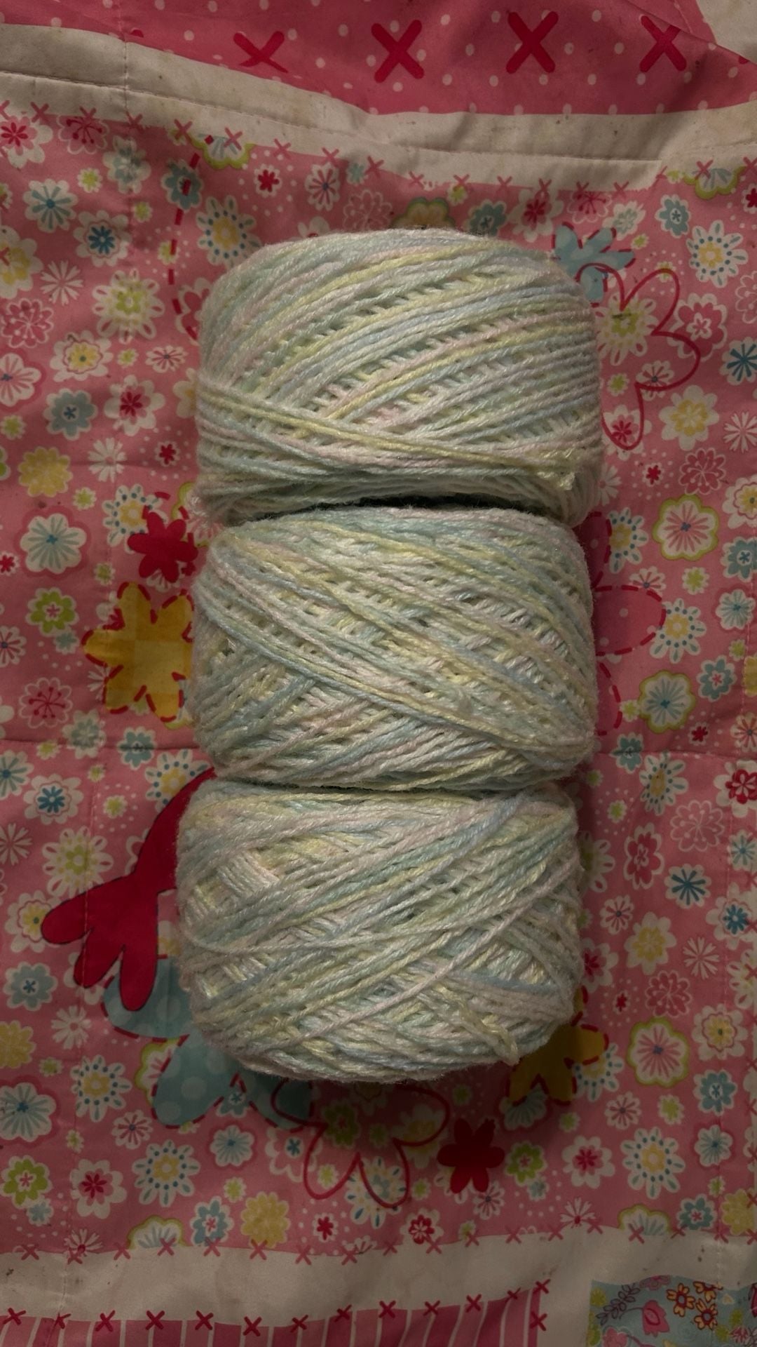 Pastel Variegated Acrylic Blend Craft Yarn, Lot of 3 Skeins 1