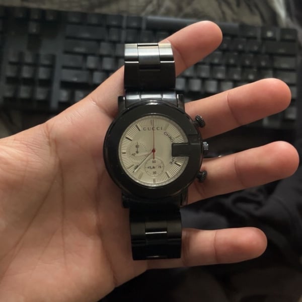 Gucci G-Chrono 101M Men's Black Stainless Steel Chronograph Watch