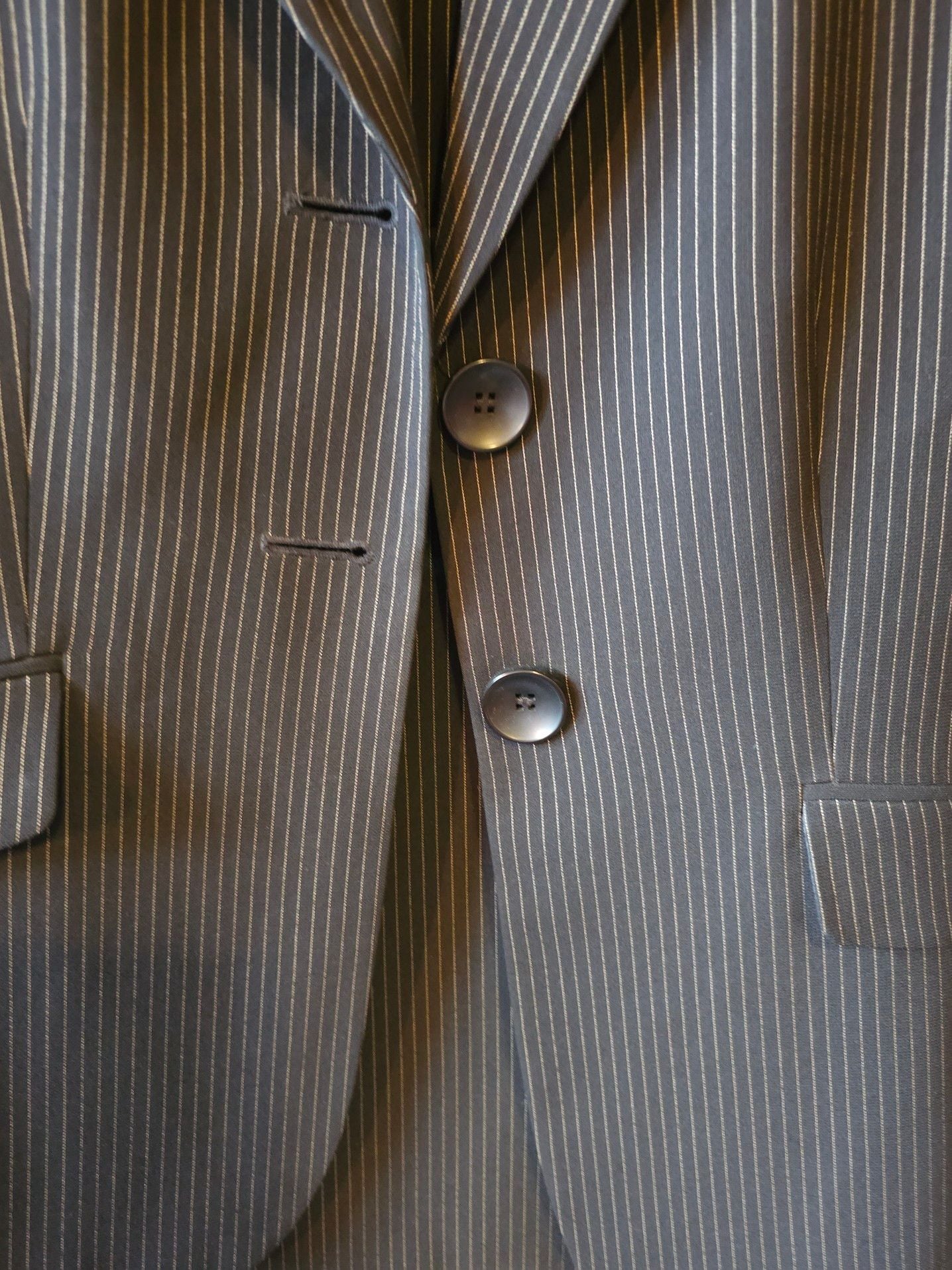 Tahari Arthur S. Levine Women's Black Pinstripe Two-Button Career Blazer Jacket Size 6 3
