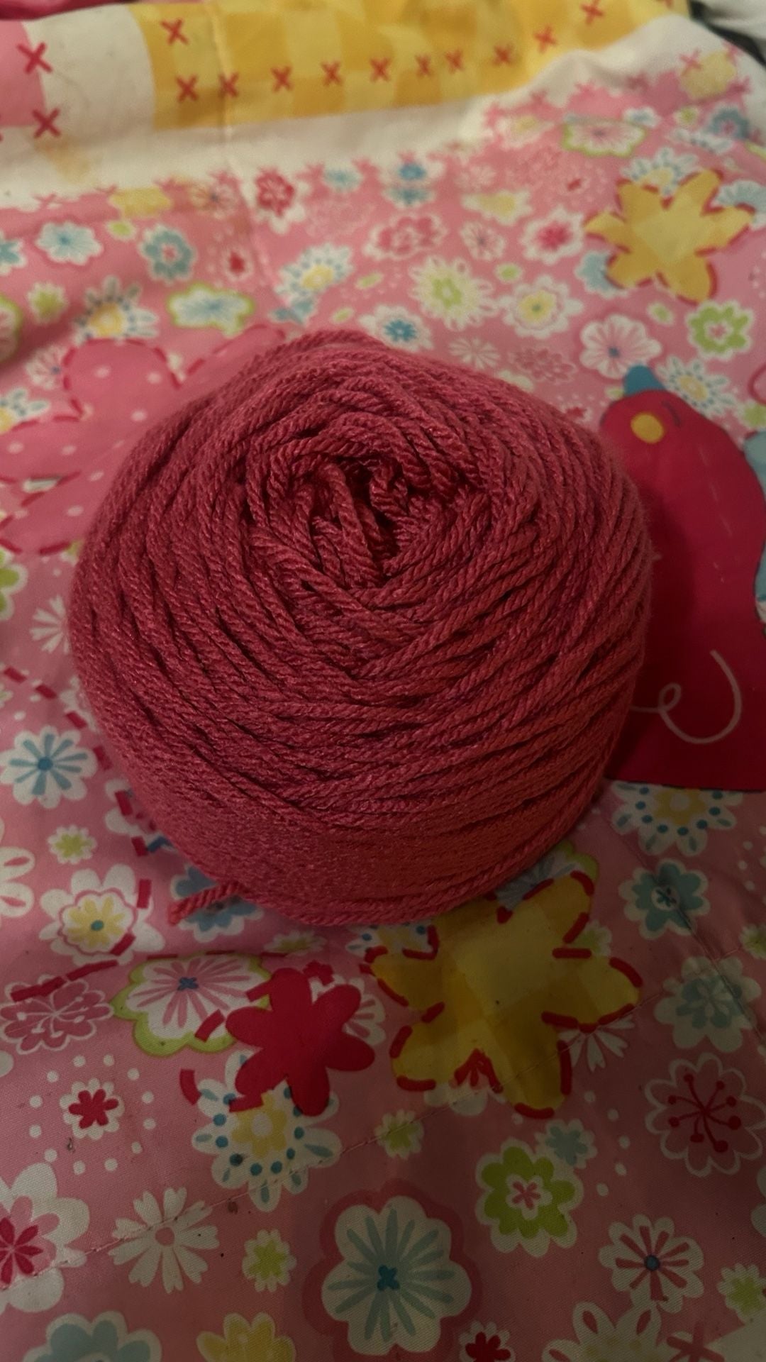 Rose Colored Cotton Crafting Yarn Ball (3.5 oz) 1
