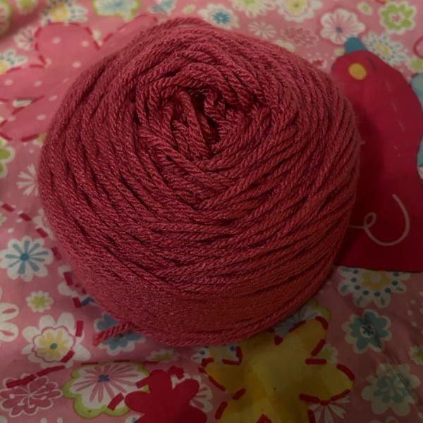 Rose Colored Cotton Crafting Yarn Ball (3.5 oz)