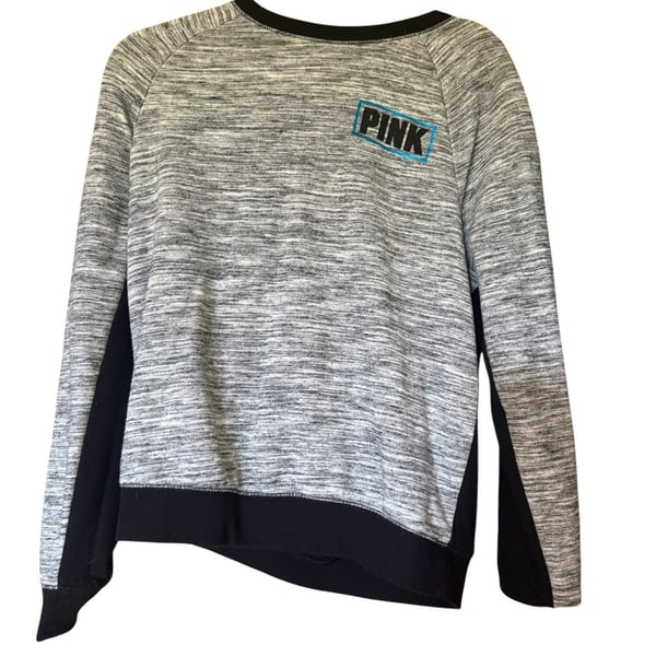 Victoria's Secret PINK Love Pink 86 Colorblock Marled Crewneck Sweatshirt