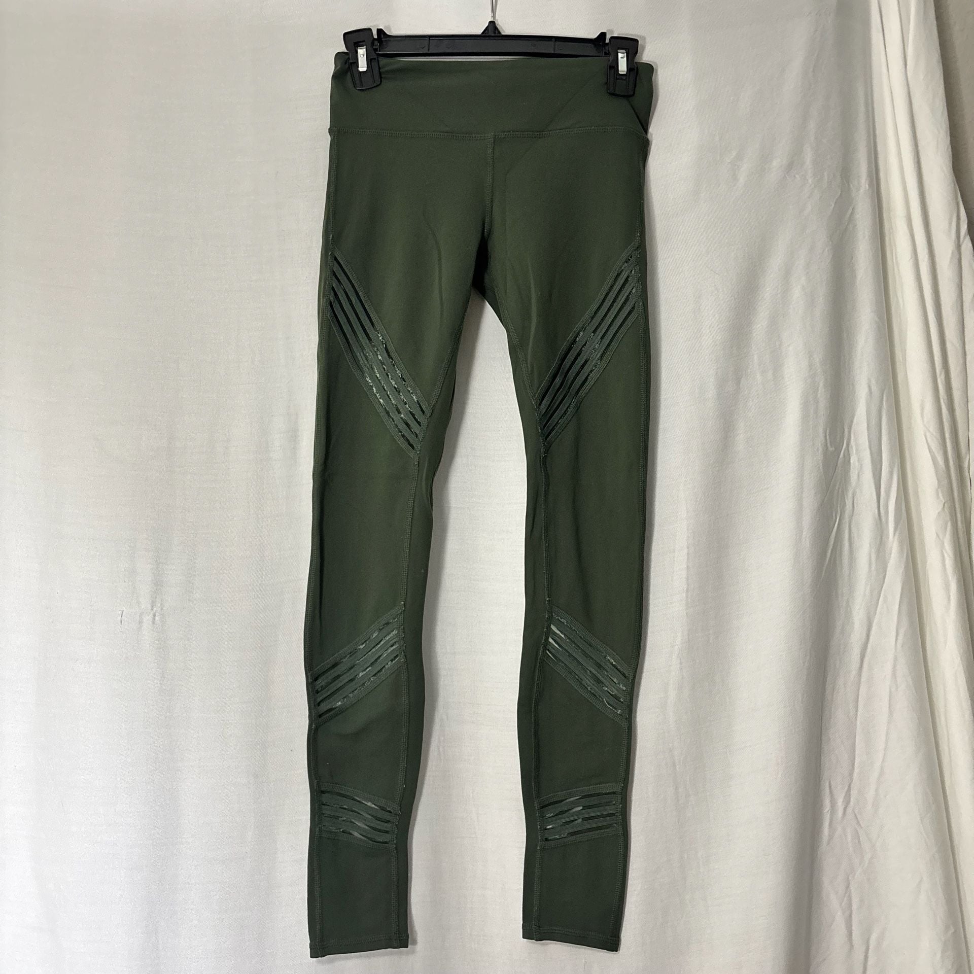 Alo Yoga Women's High-Waist Mesh Detail Moto Leggings in Hunter Green 2
