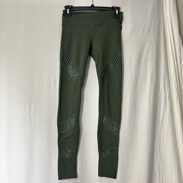 Alo Yoga Women's High-Waist Mesh Detail Moto Leggings in Hunter Green