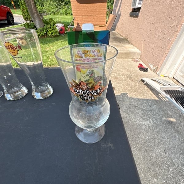 Rainforest Cafe Trump Plaza Atlantic City Souvenir Hurricane Cocktail Glass