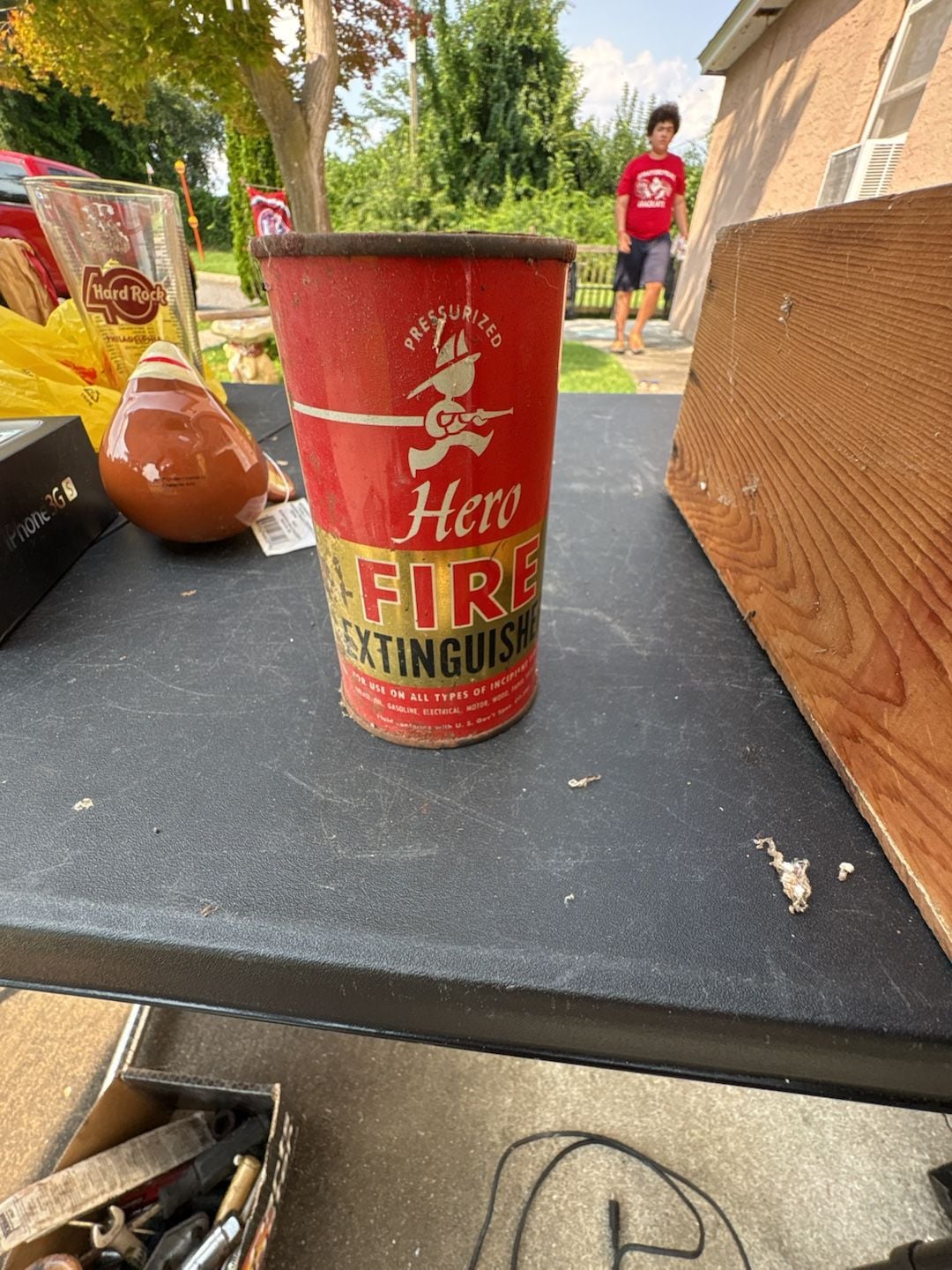 Vintage Hero Pressurized Fire Extinguisher Can there’s 2 of them 1