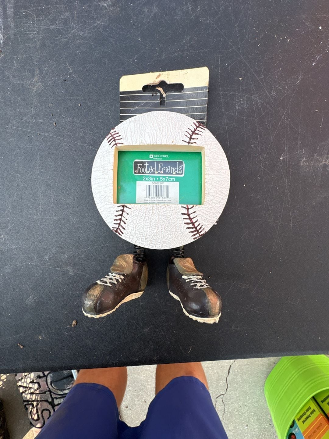 Decorel Footed Friends Baseball Picture Frame with Dangler Legs 1