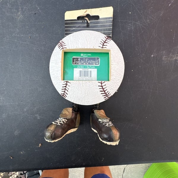 Decorel Footed Friends Baseball Picture Frame with Dangler Legs