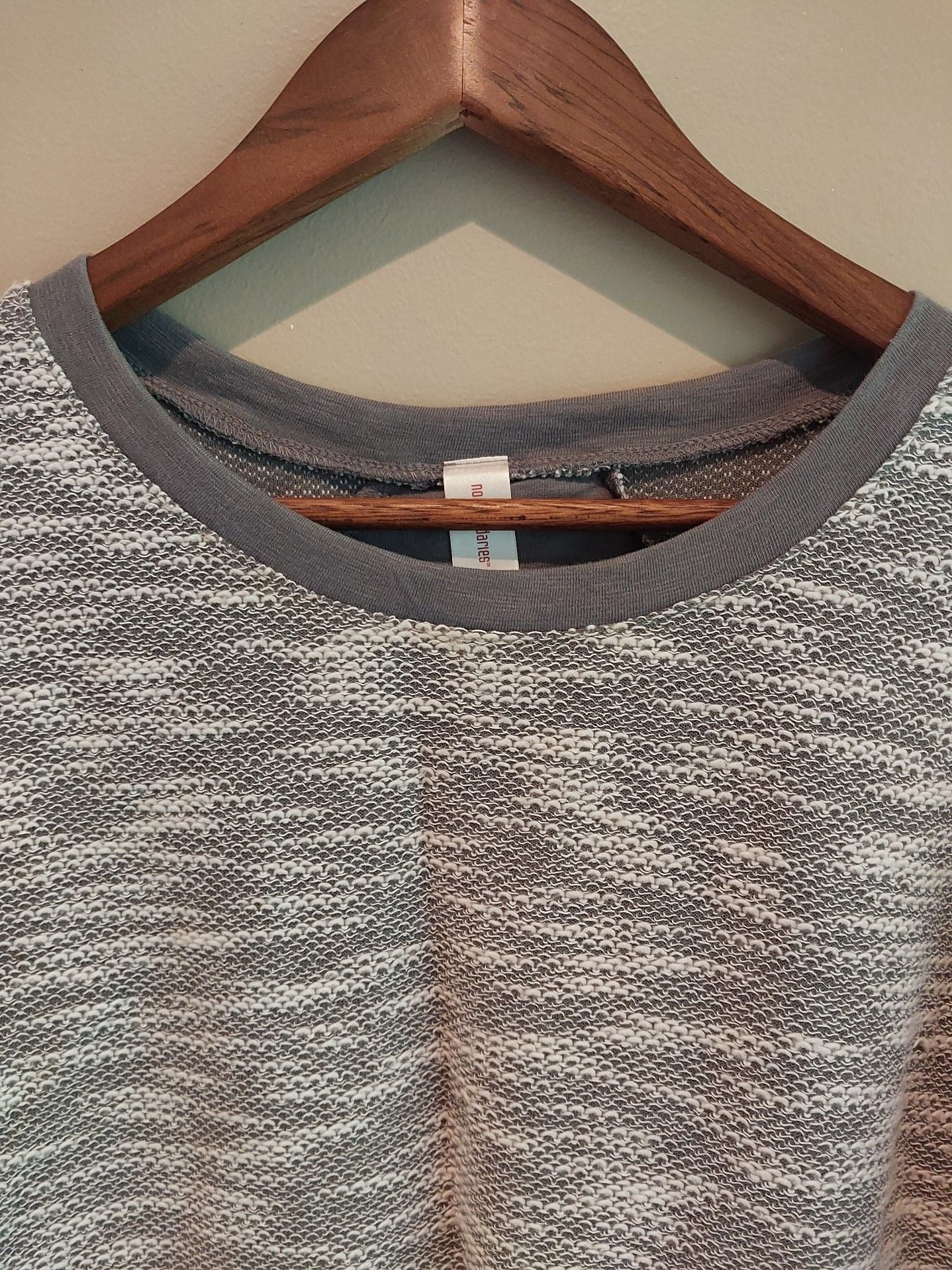 Crown & Ivy Gray and White Marled Knit Long Sleeve Top with Lace Side Inserts 3