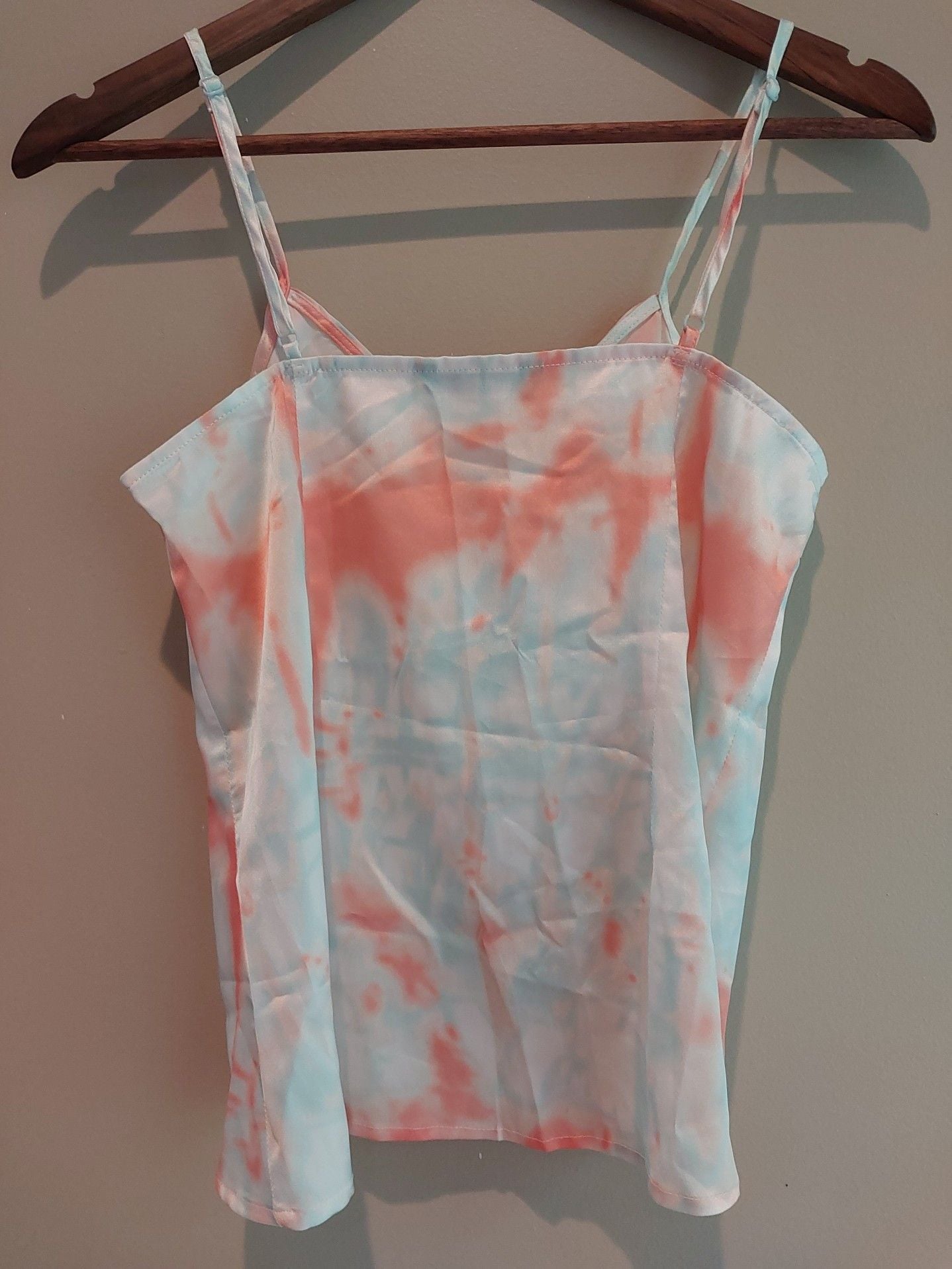 SHEIN Women's Tie-Dye Spaghetti Strap Tie-Front Camisole Top 5