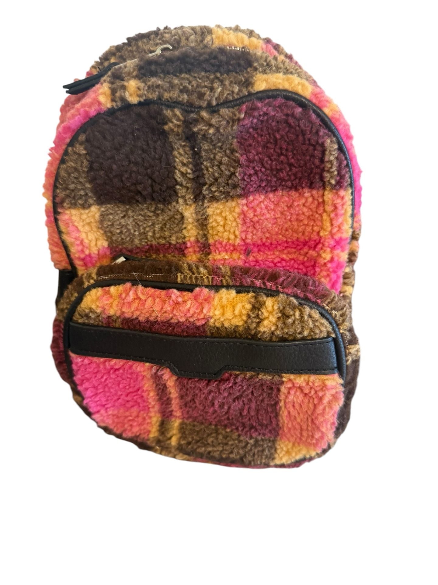 Reebok No Boundries Lot Of 2 Mini Backpack Leopard Plaid Print Sherpa White Pink 1