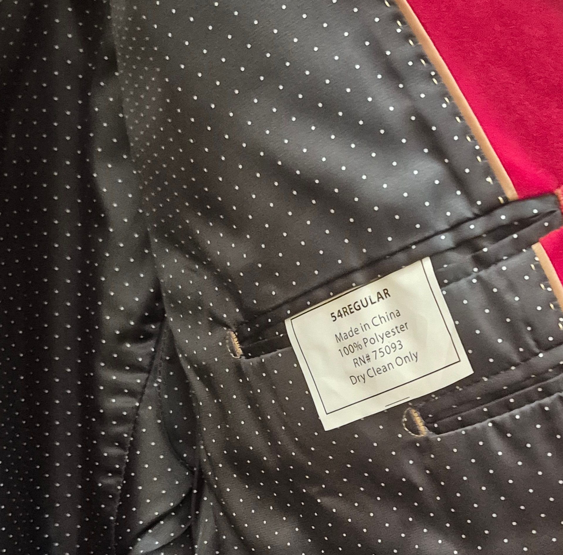 Linea Uomo Men's Red Velvet Two-Button Blazer Jacket Size 54 Regular 5