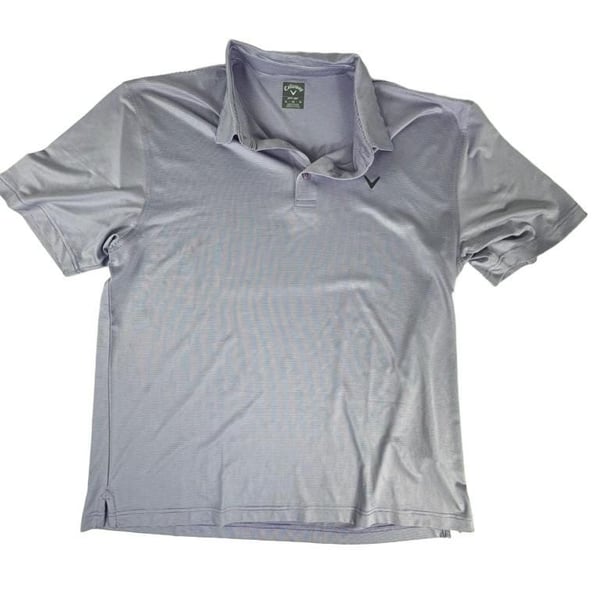 Callaway Opti-Dri Men's Light Purple Fine Stripe Short Sleeve Golf Polo Shirt Size XL