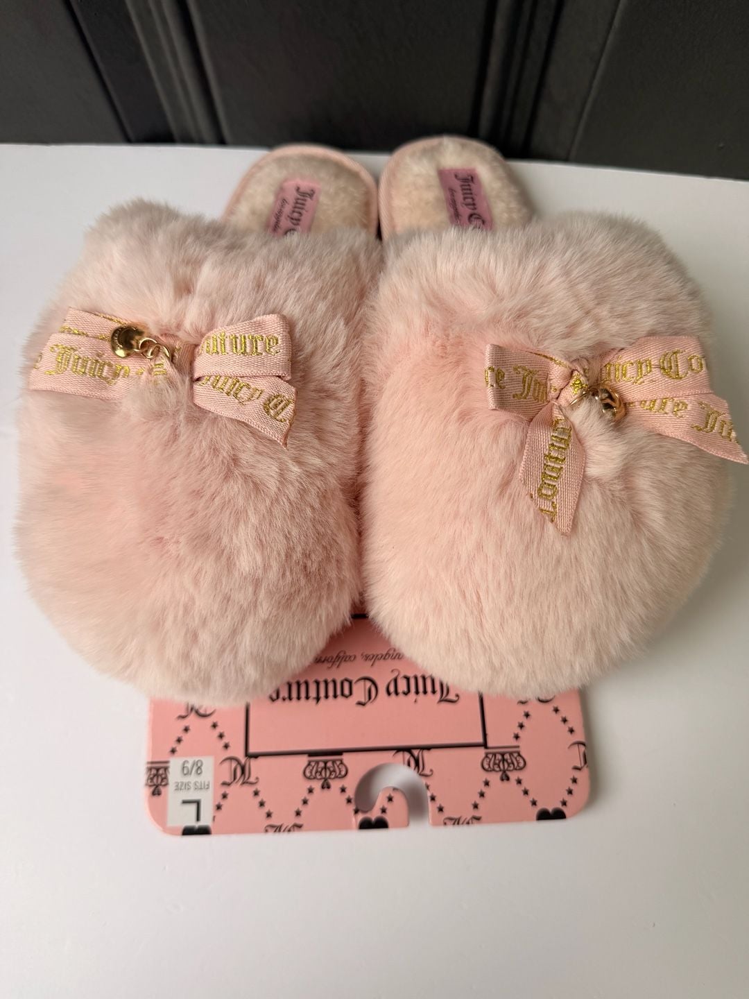 Juicy Couture Women's JC-Majestic Faux Fur Slippers, Blush Pink 7